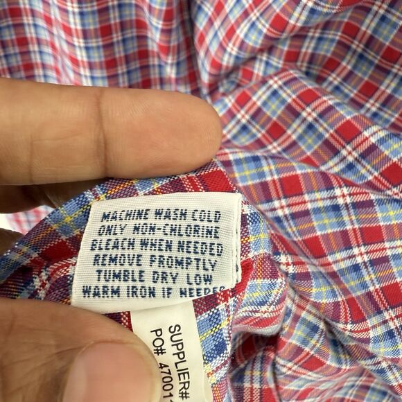 Polo Ralph Lauren Classic Fit Red Plaid Blue Pony Performance Shirt Mens XL - Picture 14 of 16